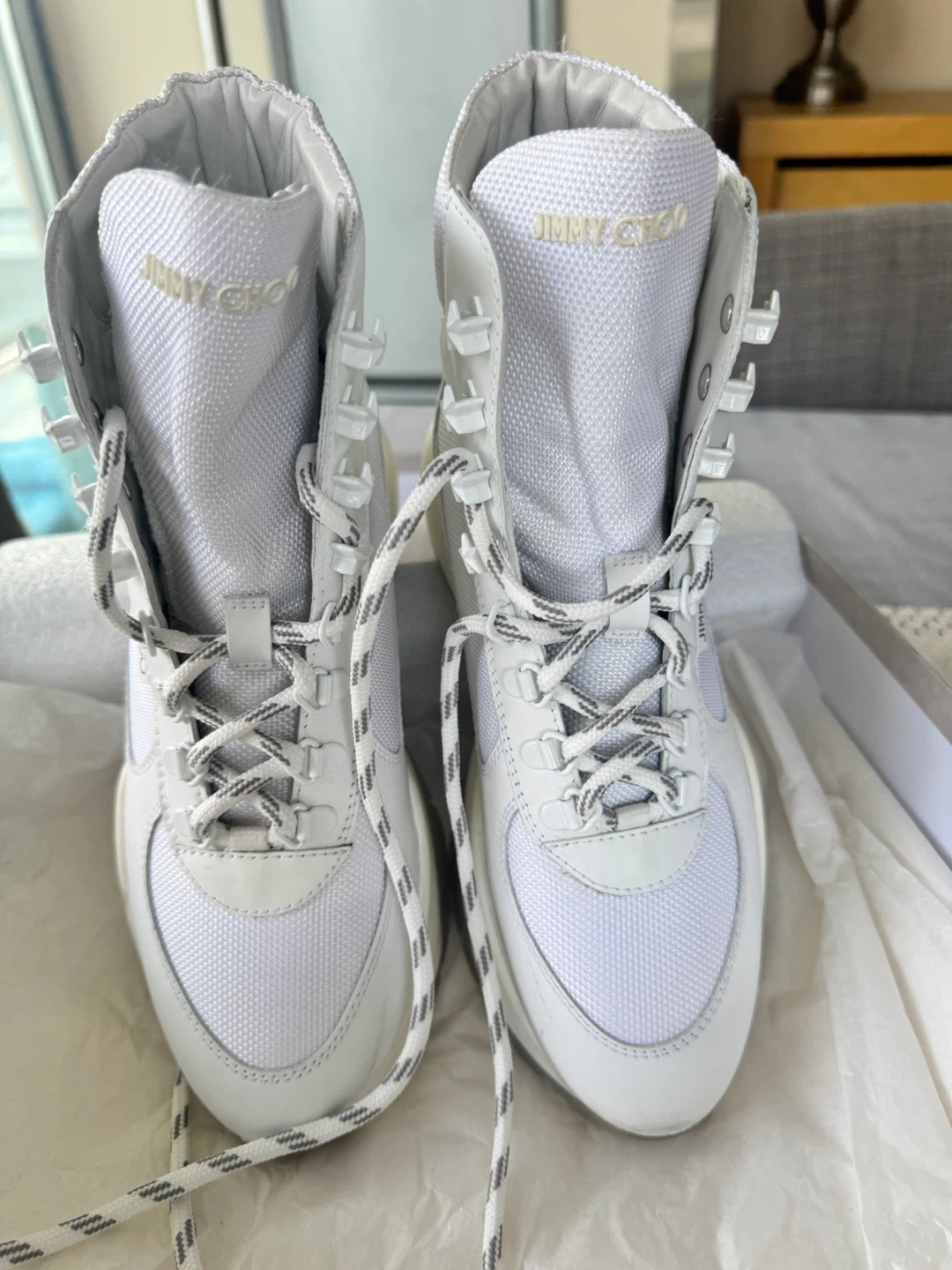 Jimmy Choo High-Top Sneakers White Size 38 - photo 3