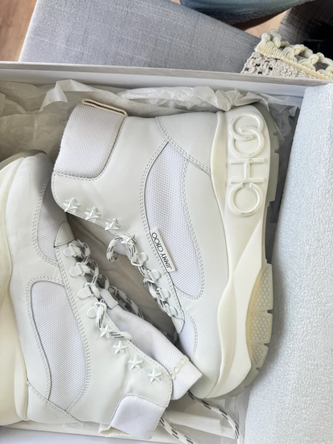 Jimmy Choo High-Top Sneakers White Size 38 - photo 4