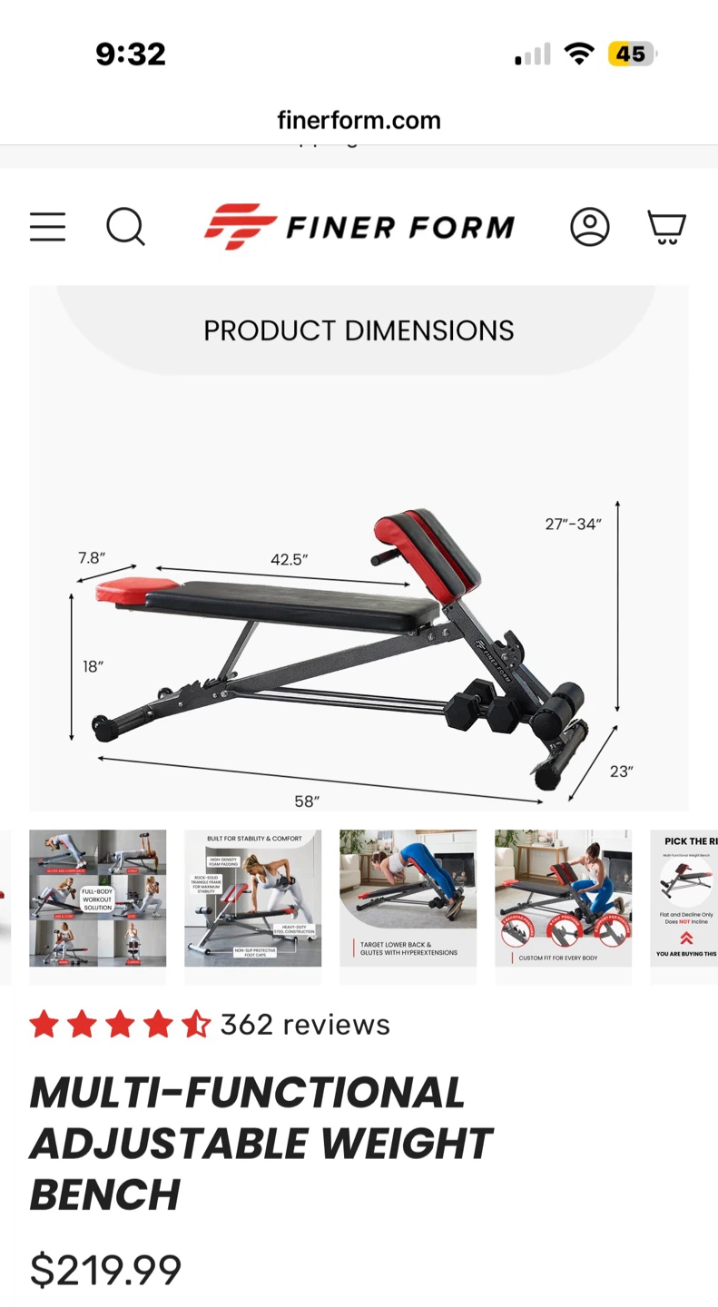 Finer Form Multi-Functional Adjustable Weight Bench