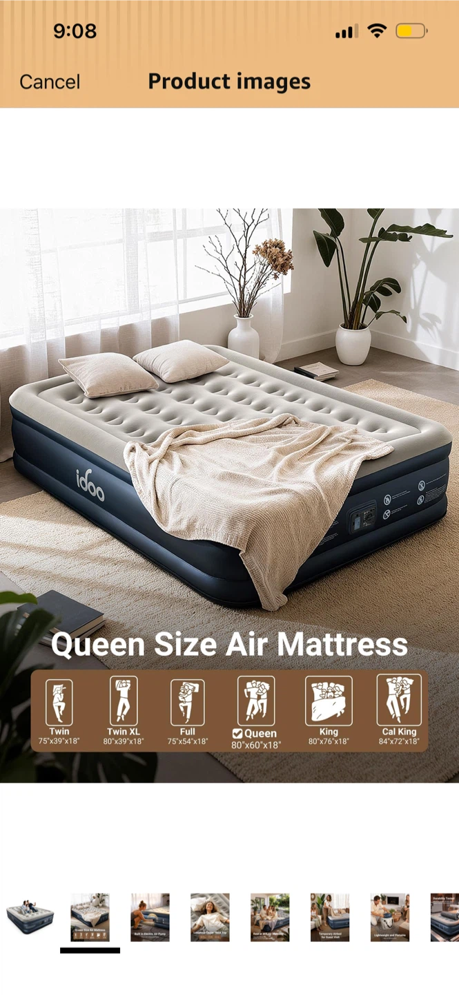 iDOO Queen Size Air Mattress with Built-in Pump - photo 2