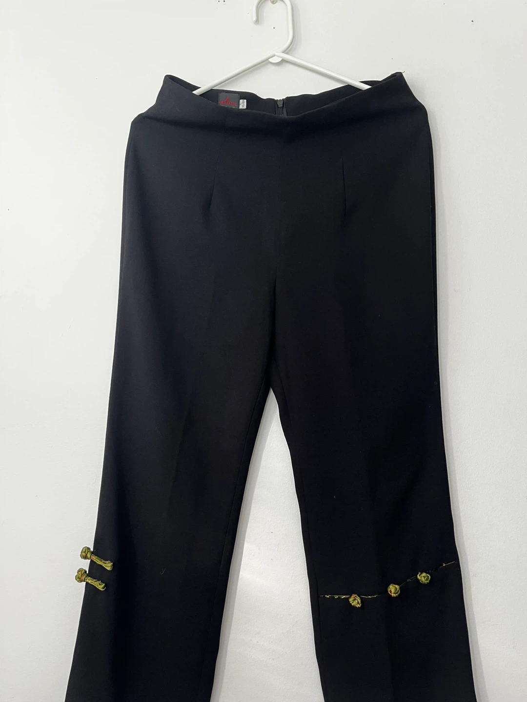 Chinese Traditional Style Black Pants | Chinese Knot Detail
