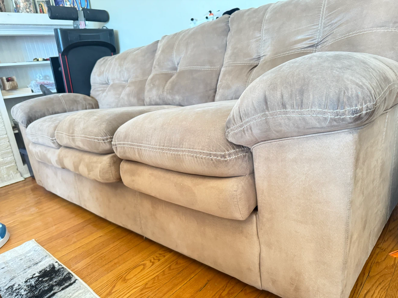 Taupe Microfiber Sofa