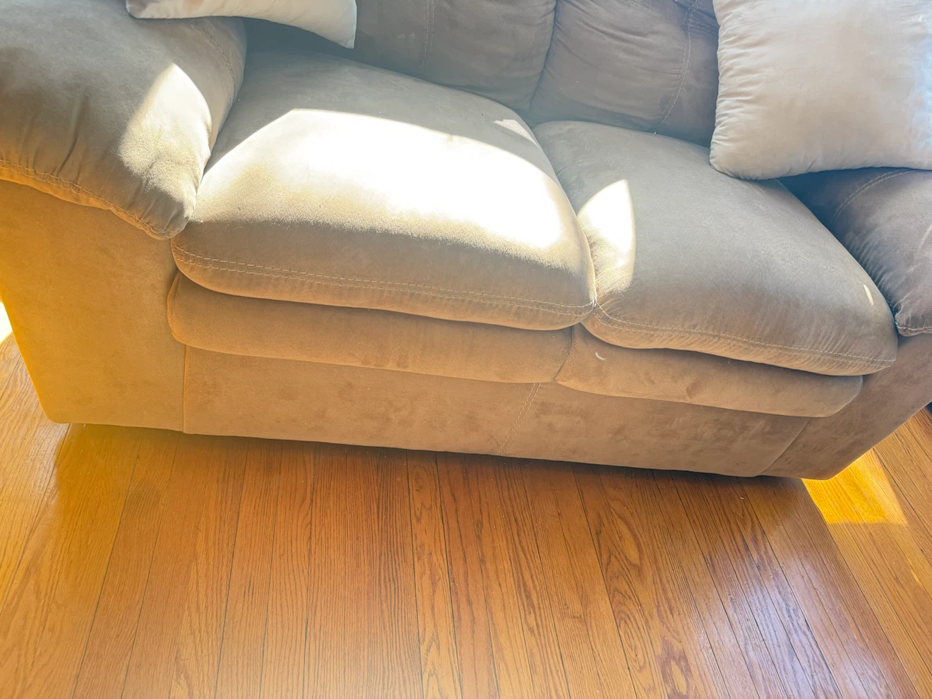 Taupe Microfiber Sofa - photo 2