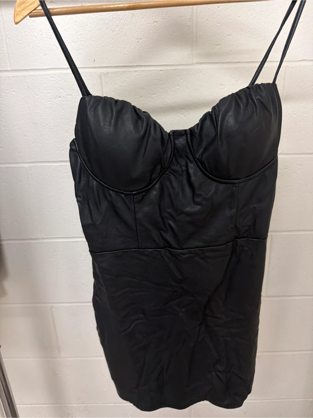 Black Faux Leather Corset Dress