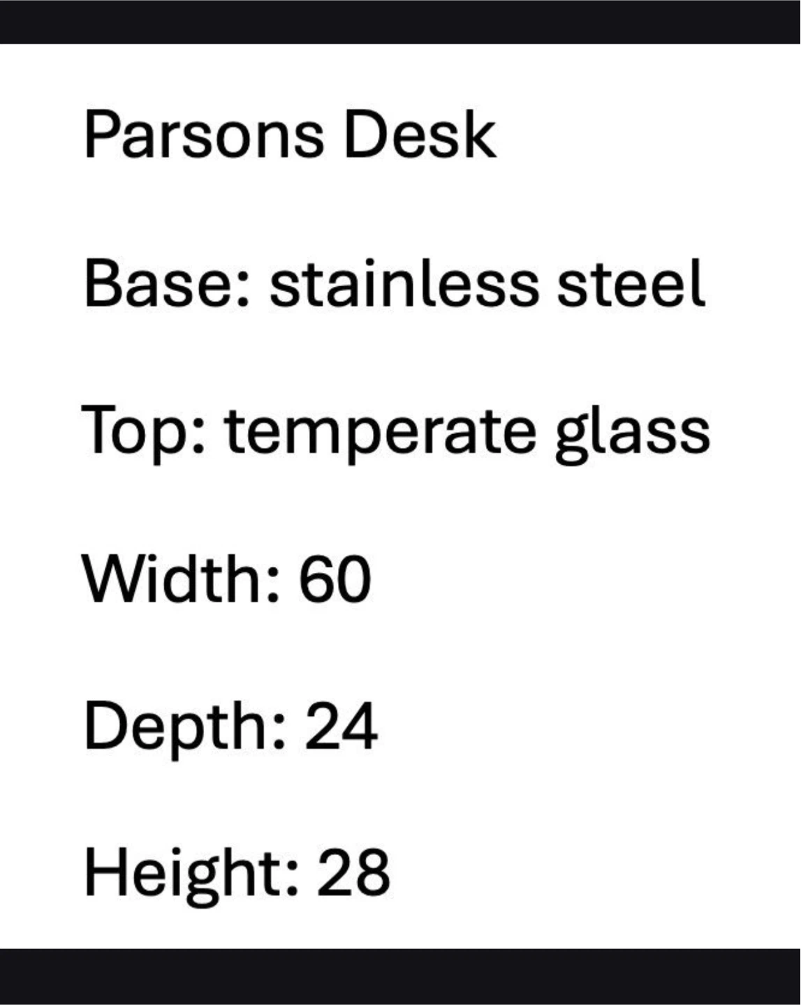 Parsons Desk with Stainless Steel Base - photo 2