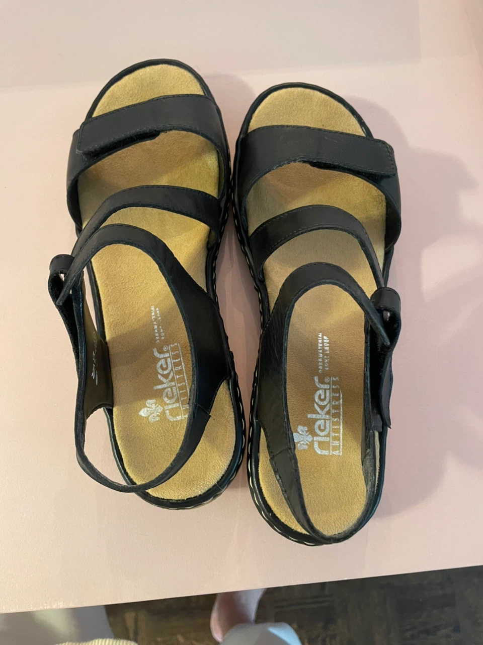 38/8 Rieker Antistress Sandals - Black Size 38