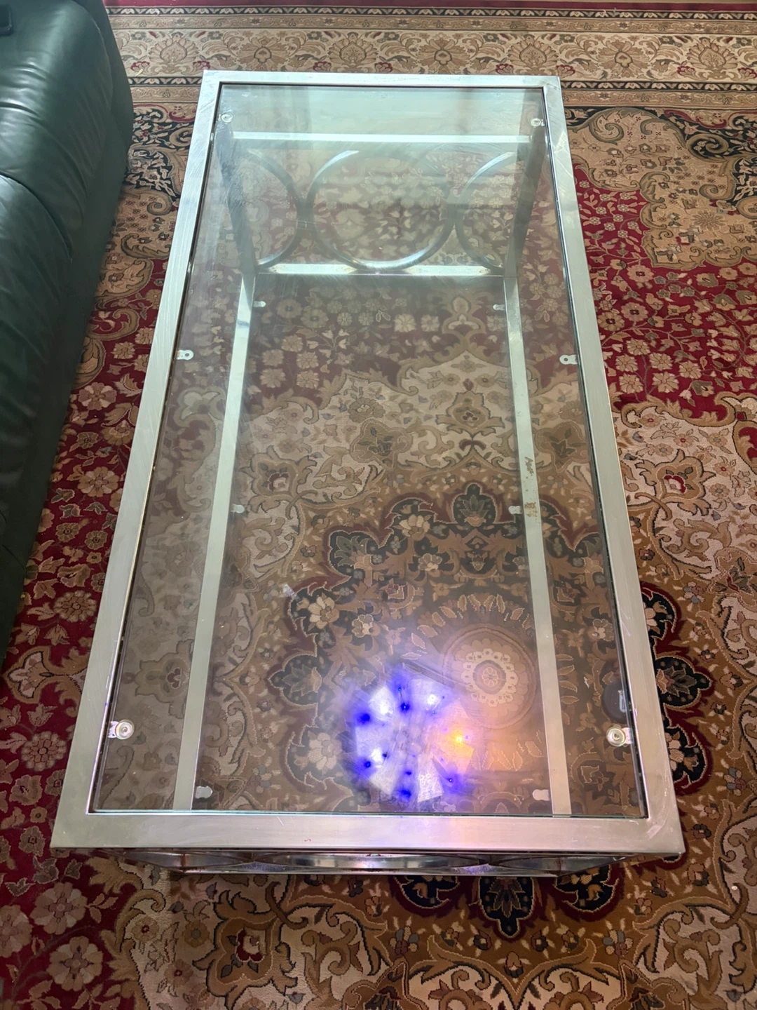 Modern Glass and Metal Coffee Table