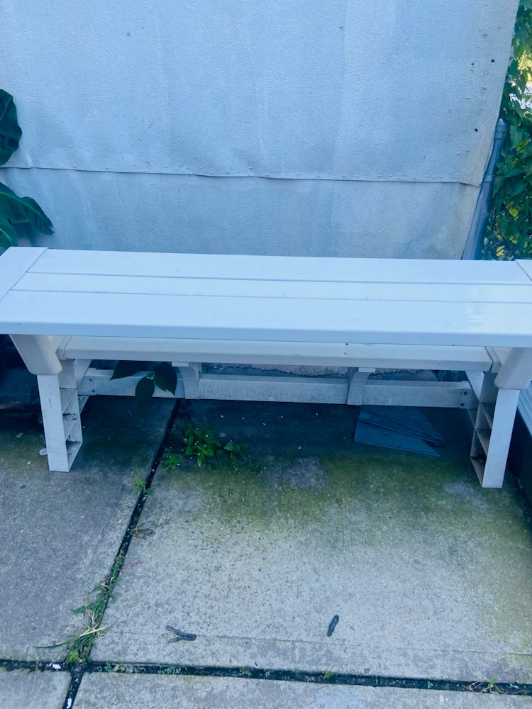 White outdoor convertible bench - photo 2
