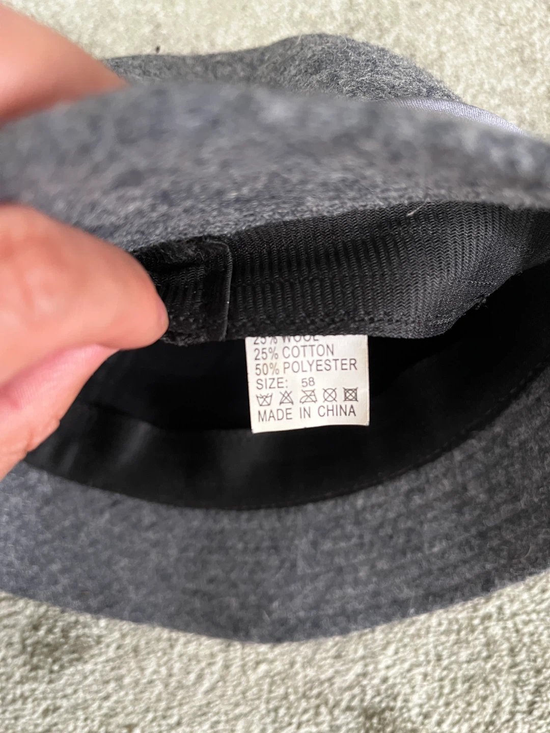 Grey Wool Blend Flower Detail Hat - photo 3