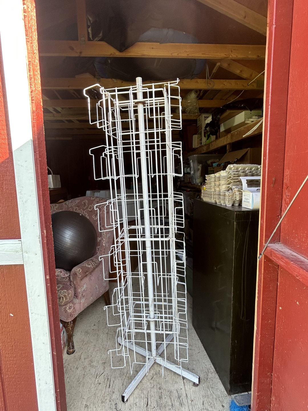 Rotating White Wire Display Rack