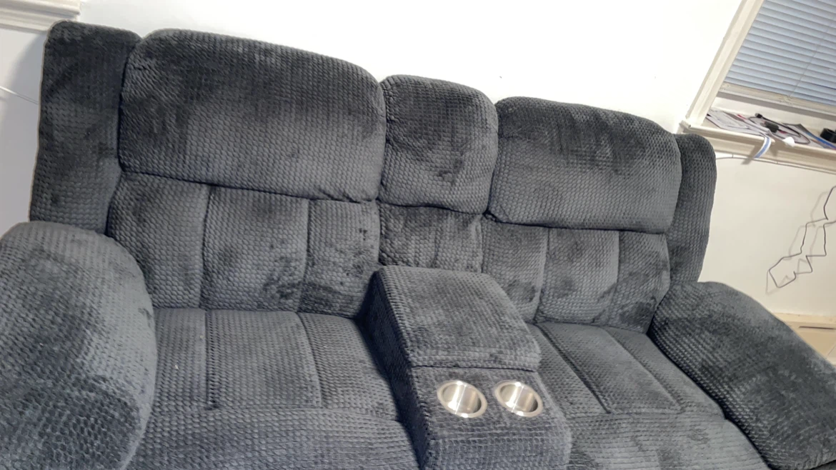 Gray Dual Reclining Loveseat with Console - photo 3