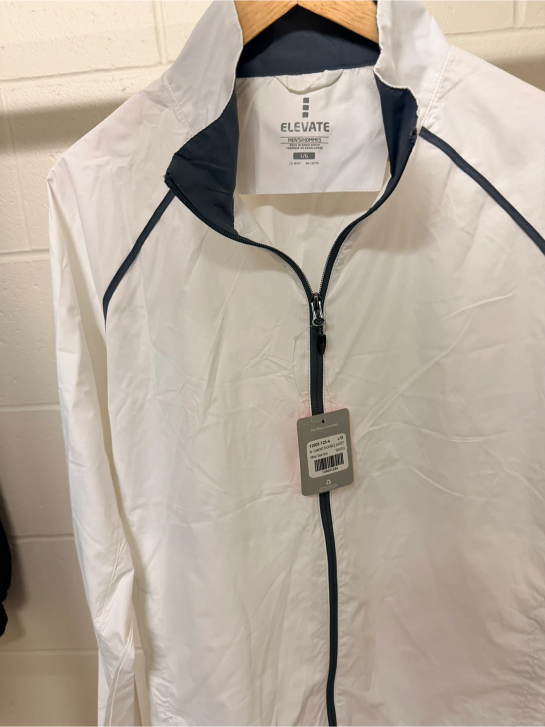 Elevate Egmont Packable Jacket White/Steel Grey