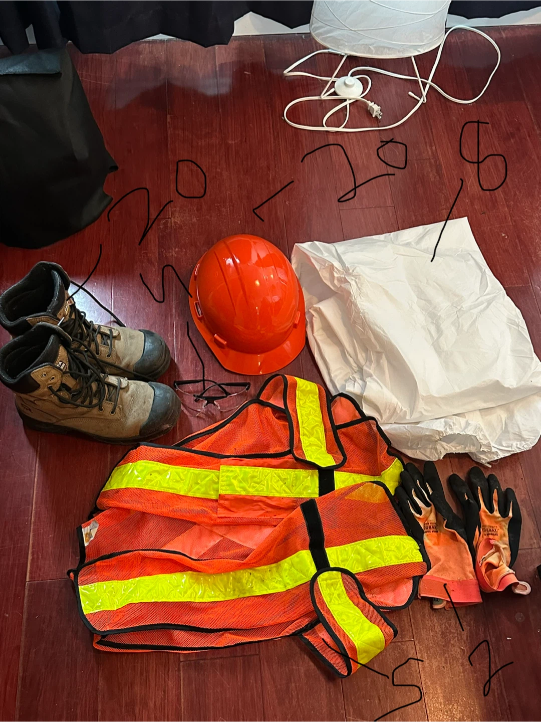 Safety Gear Bundle: Boots, Hard Hat, Vest, Gloves