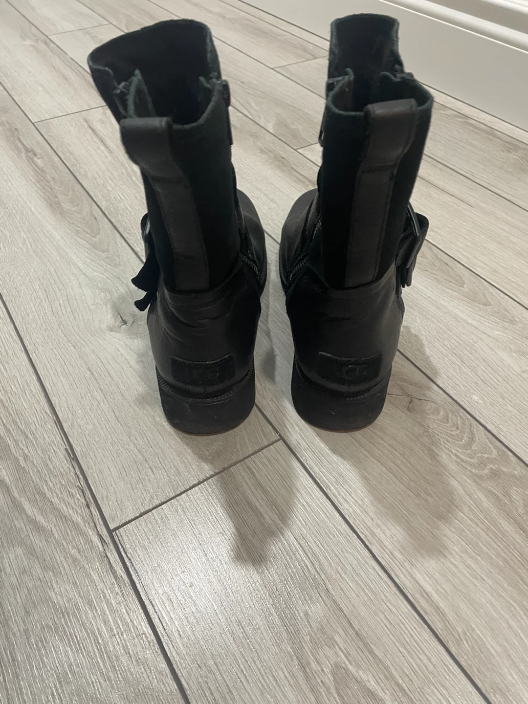 UGG Black Leather Moto Boots - photo 2