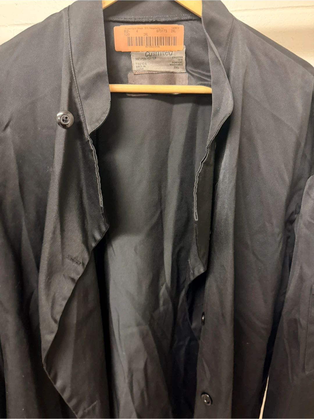 Cullimited Black Chef Coat Size 2XL - photo 3