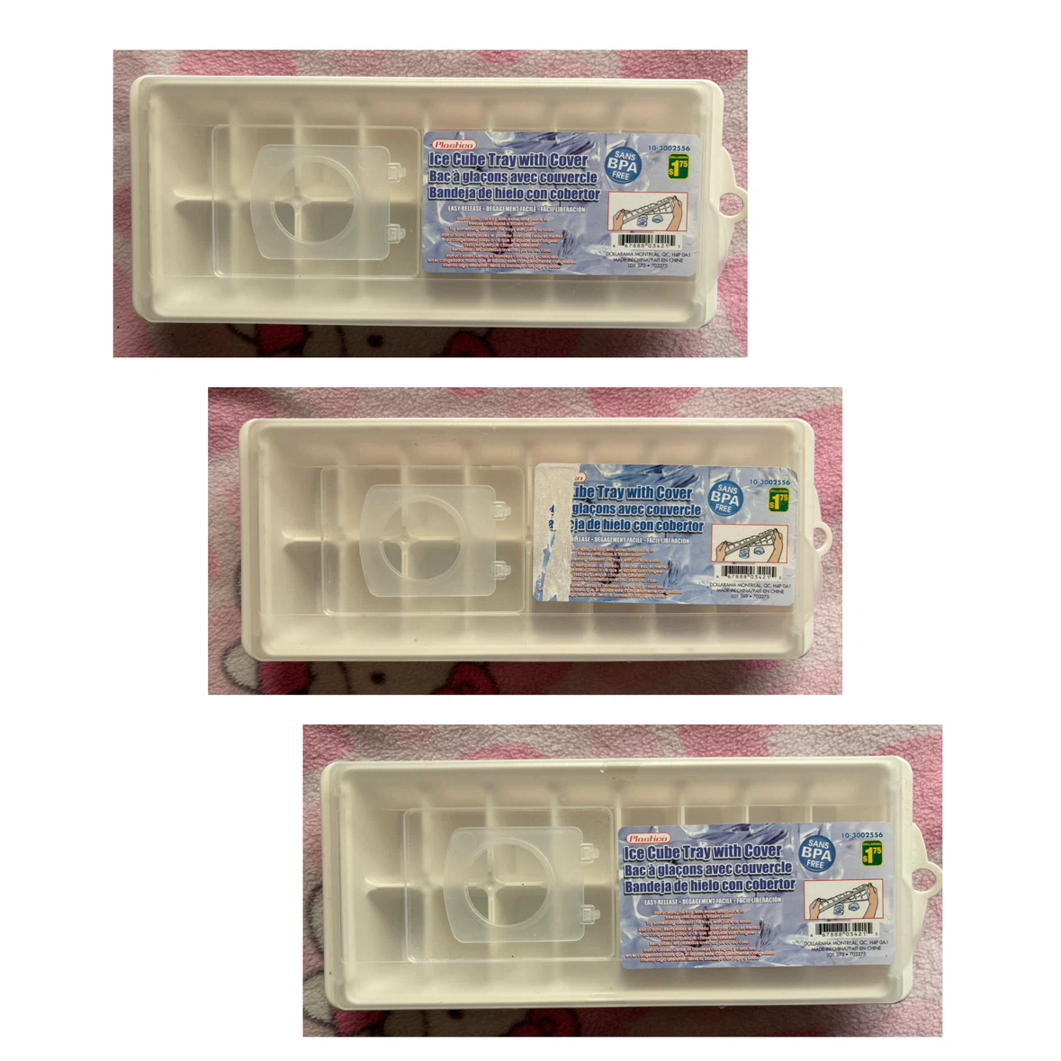 Ice Cube Trays With Covers - *Set Of 3*