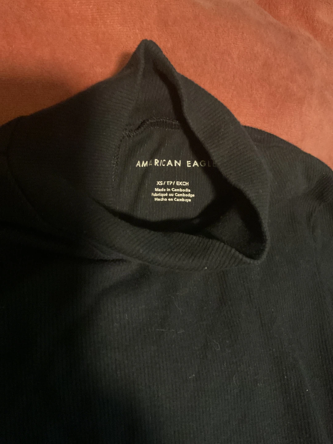 American Eagle Black Mock Neck Top