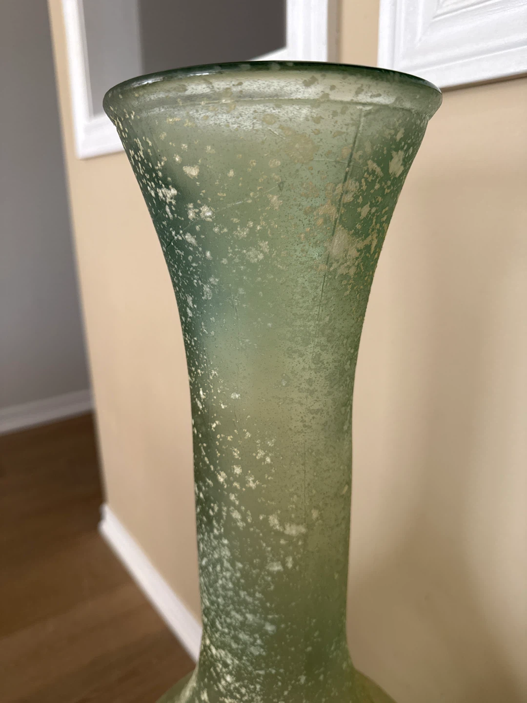 Large Green Decorative Glass Floor Vase - photo 3