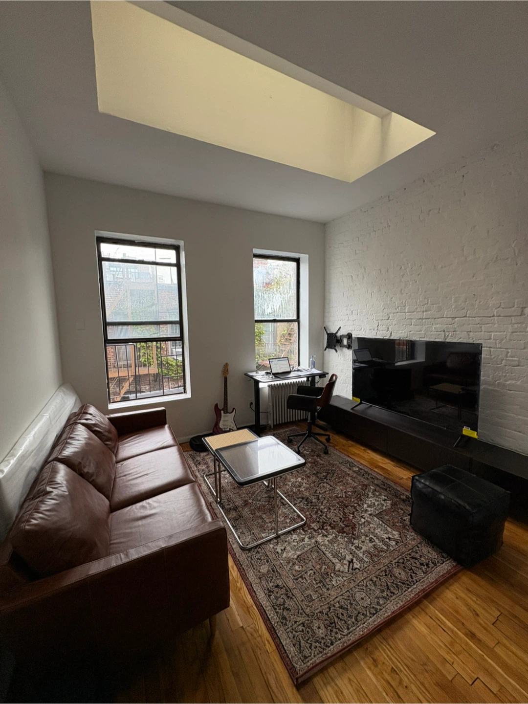 Brown Leather Sofa and Matching Ottoman - photo 4