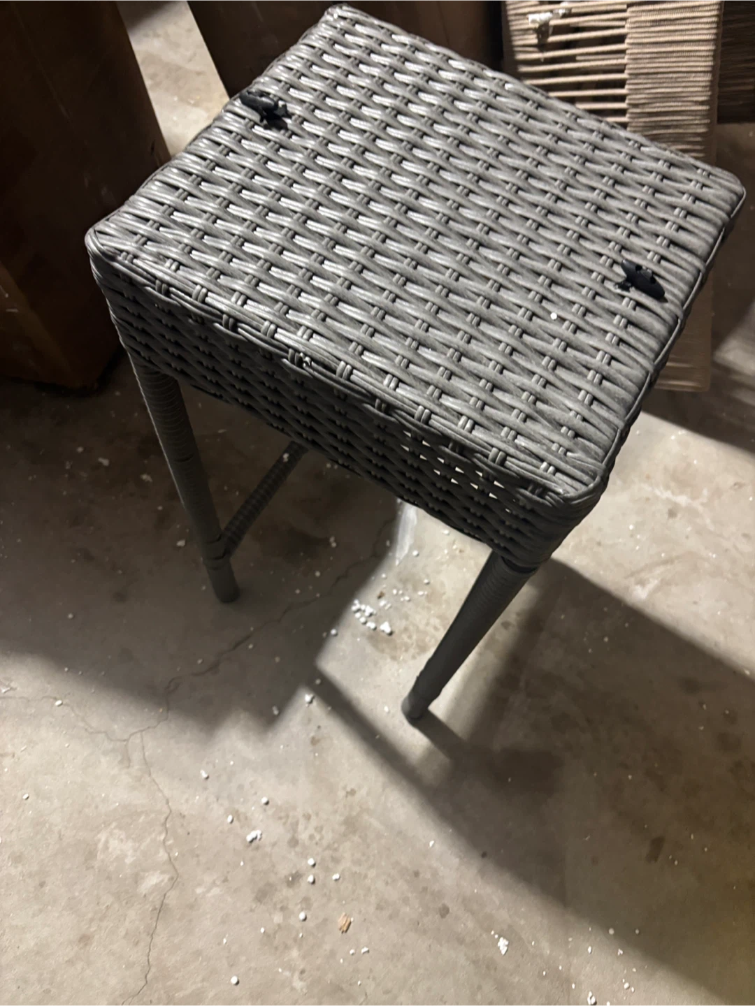 Grey Wicker Side Table/ stool - 4piece - photo 3