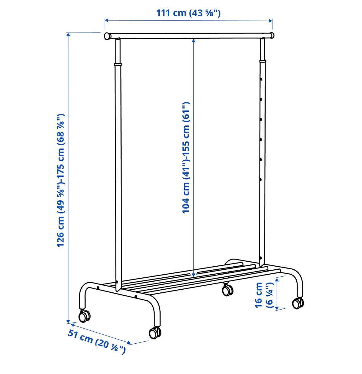 IKEA RIGGA Clothes Rack White - photo 2