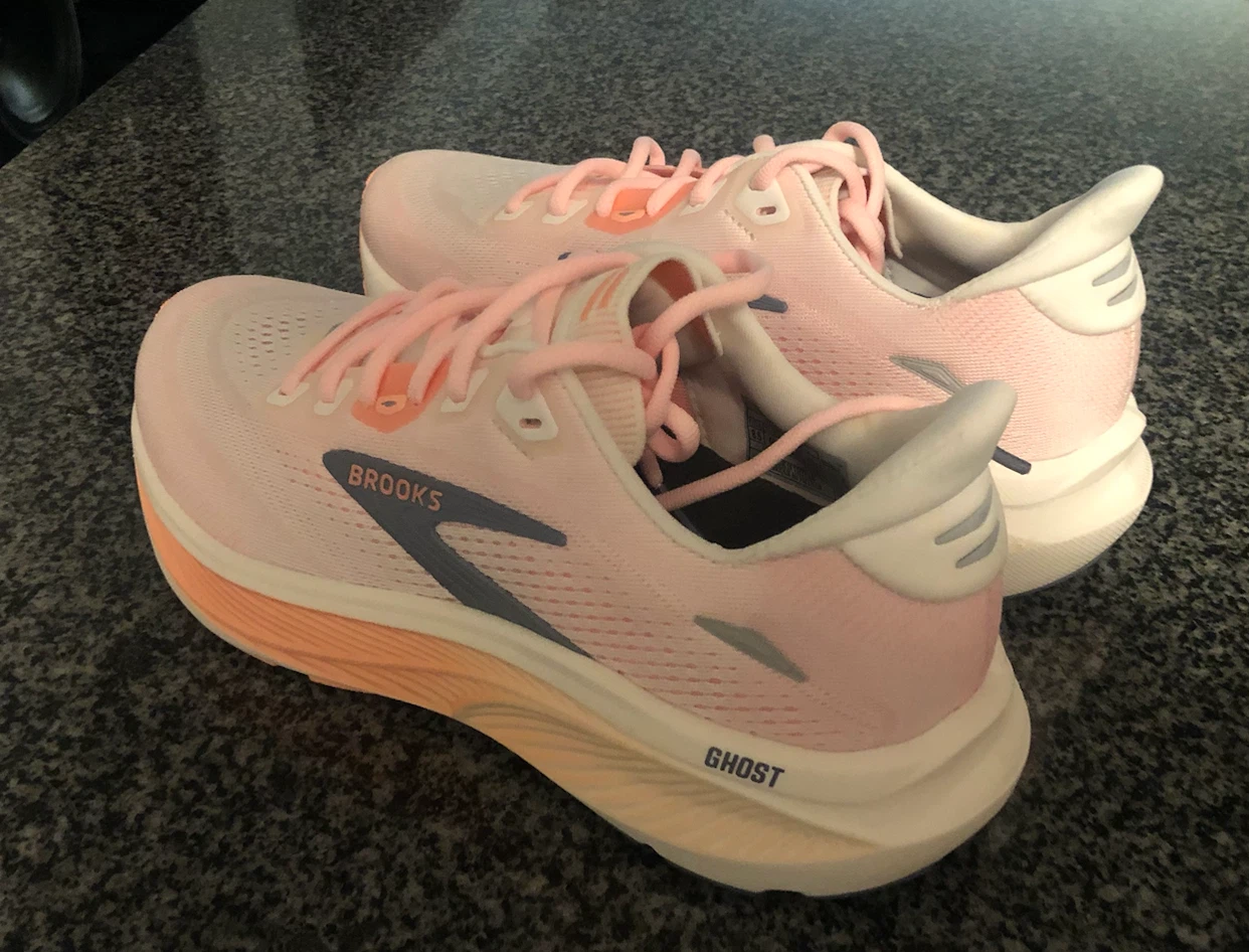 Brooks Ghost running shoes, 8.5. New, newer worn outside.