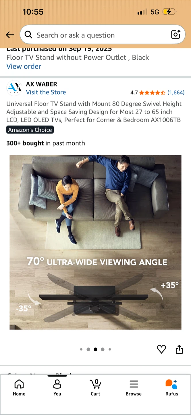 AX WABER Universal Floor TV Stand AX1006TB - photo 4