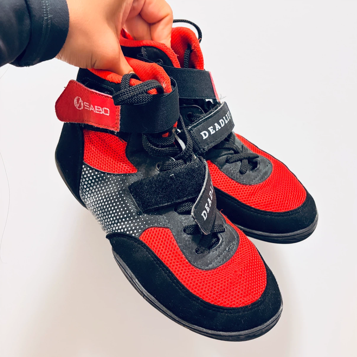 SABO Deadlift Shoes Unisex Powerlifting Size 37 | Red & Black