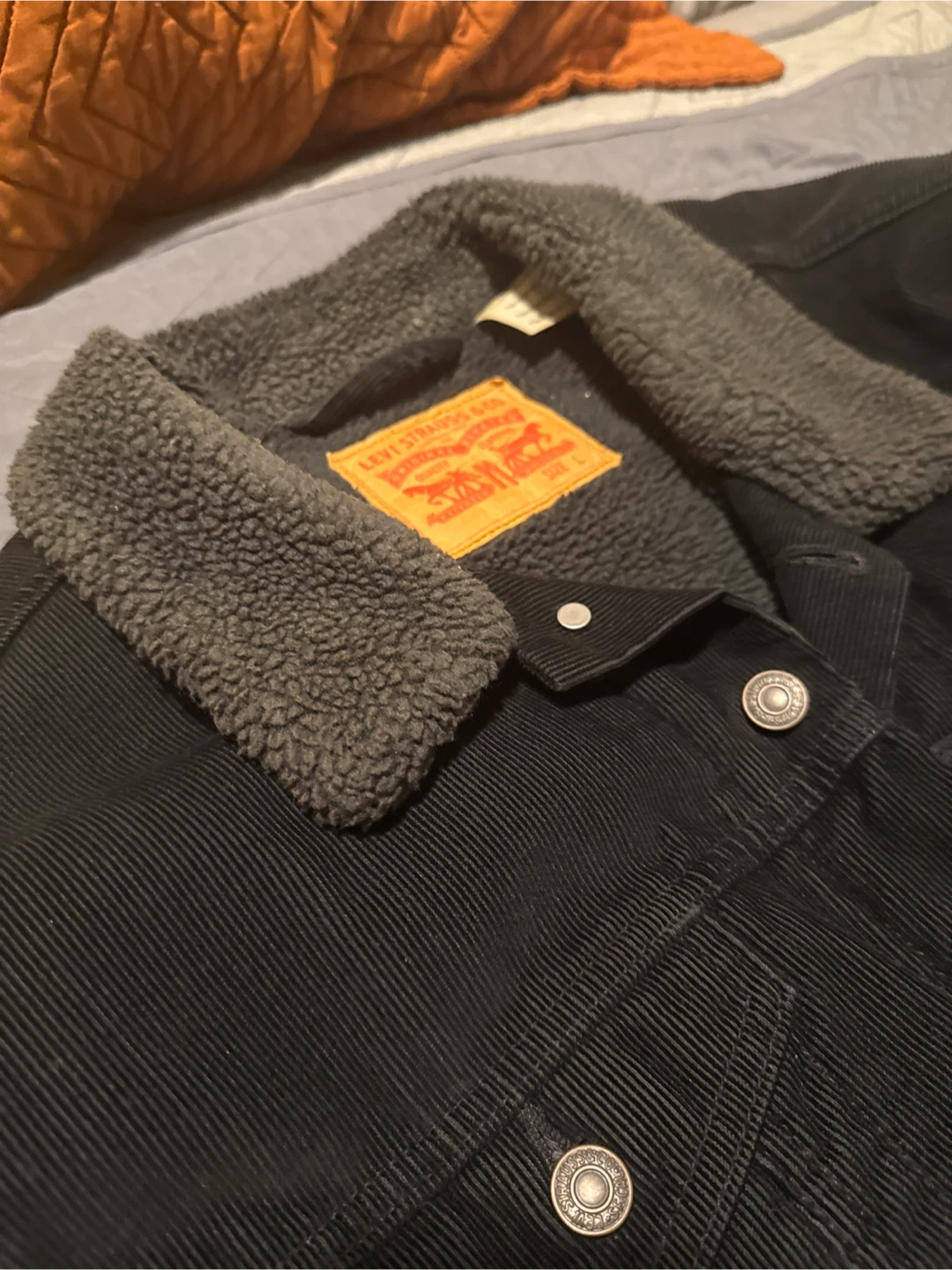 Levi's Black Corduroy Sherpa Jacket