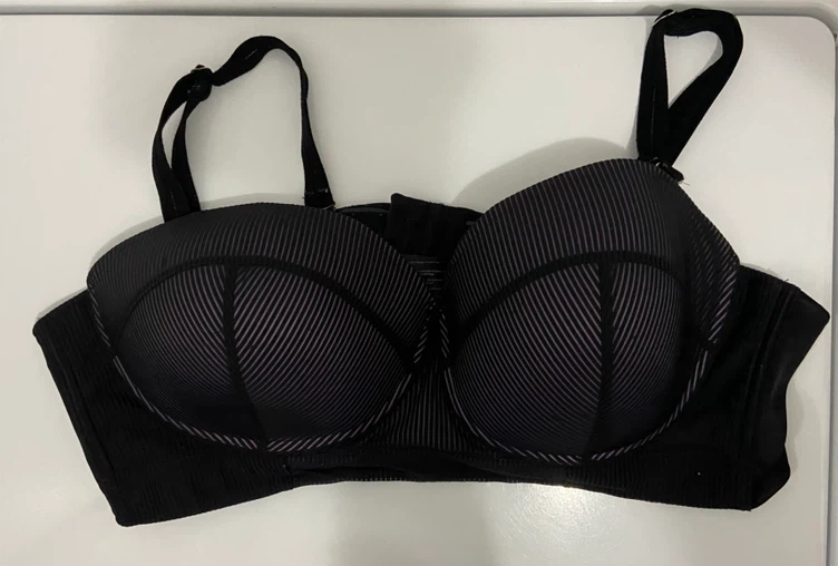 Ashley Graham Black Striped Bra Size 42D