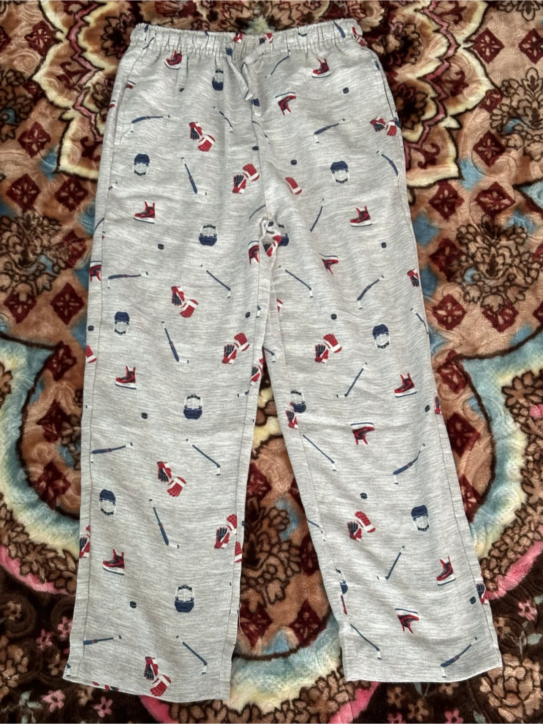 Petit Lem Kids Hockey Print Pyjama Pants Size 7/8