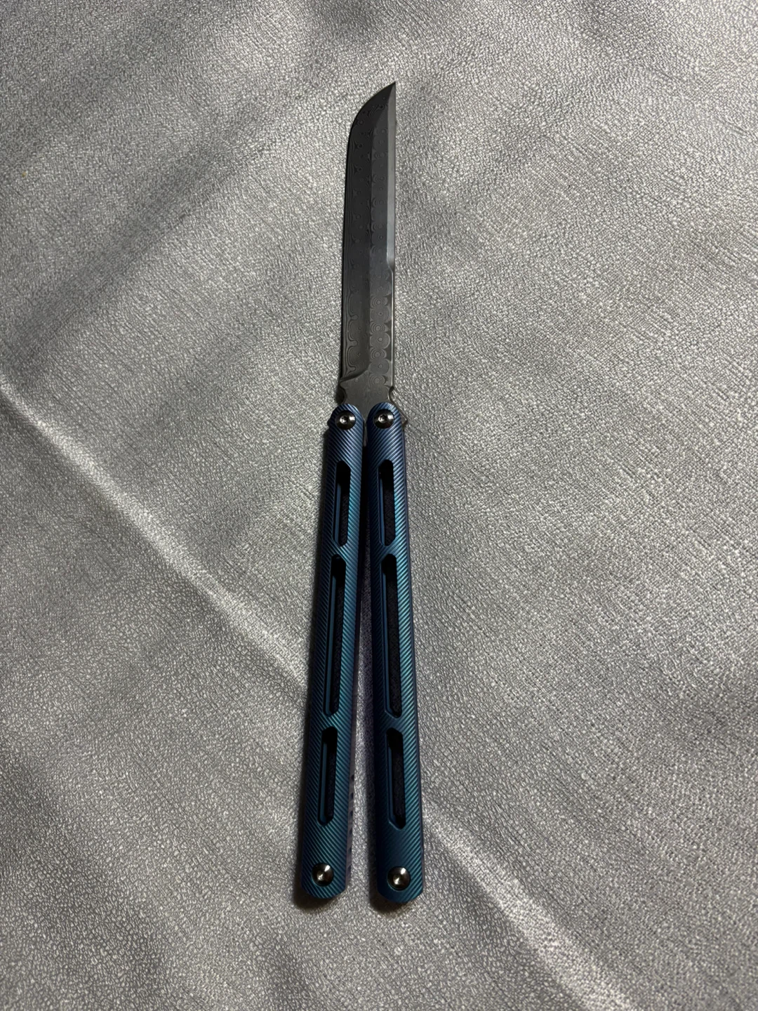 BBKS Balisong Butterfly Knife Blue - photo 3