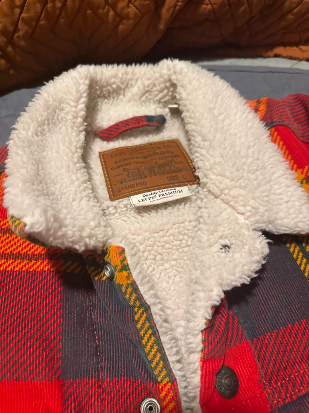 Levi's Premium Sherpa Lined Plaid Jacket