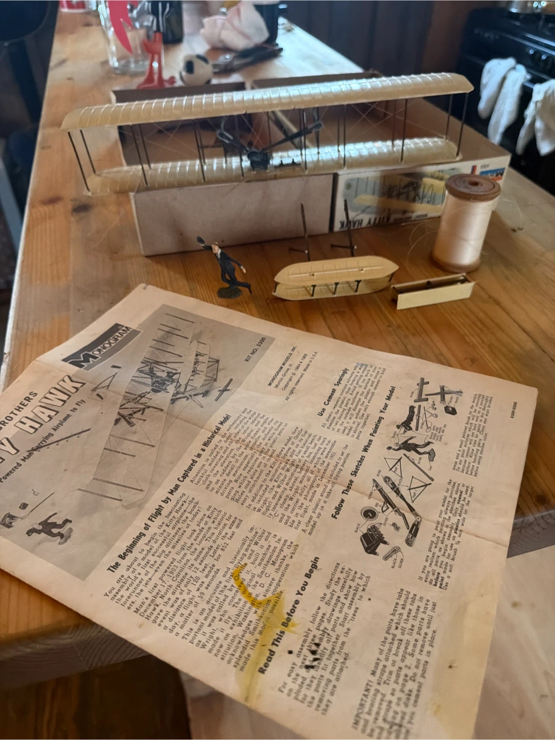 Vintage Monogram Wright Brothers Kitty Hawk Model Kit - photo 4