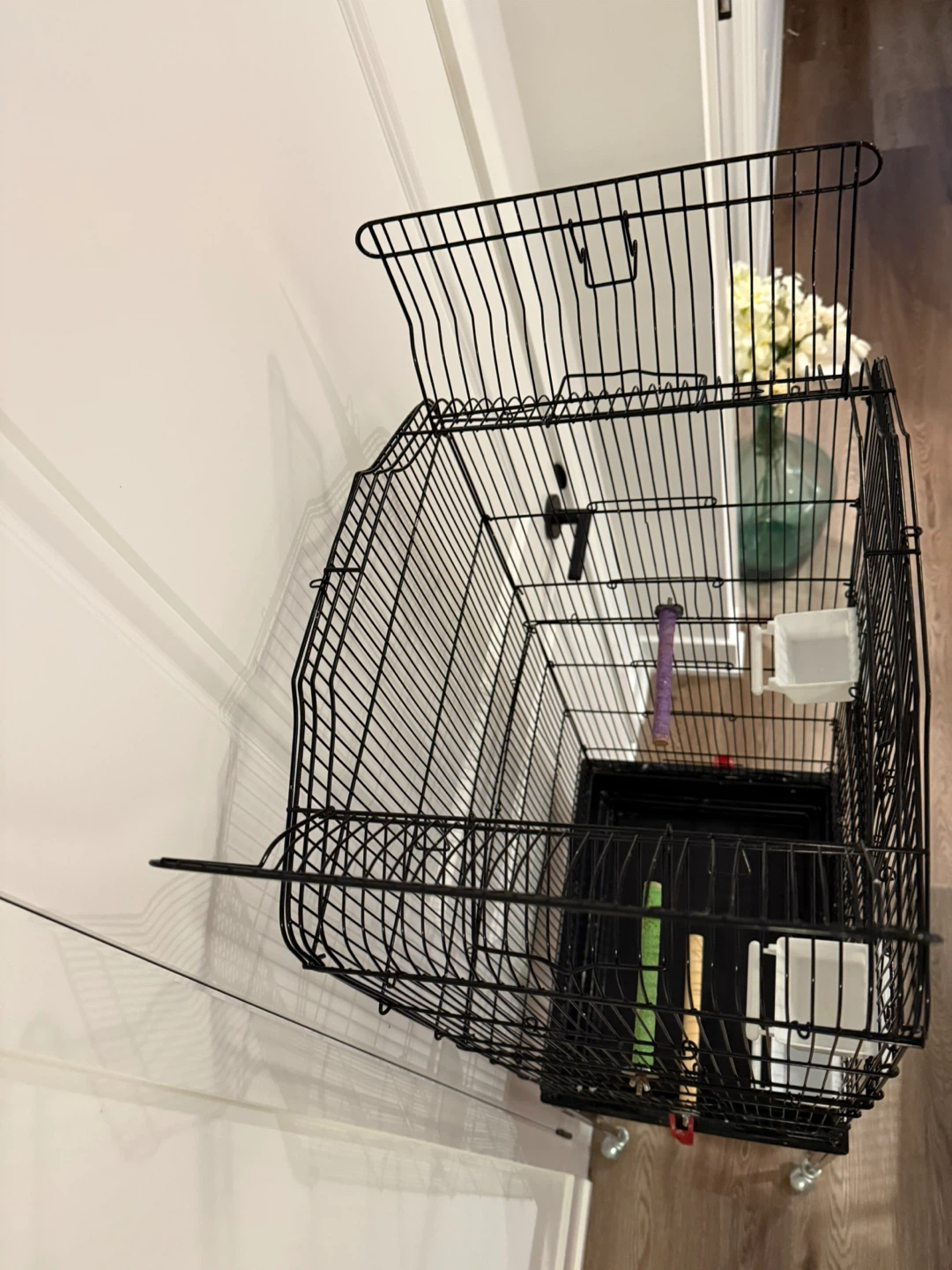 Large Black Bird Cage with Stand