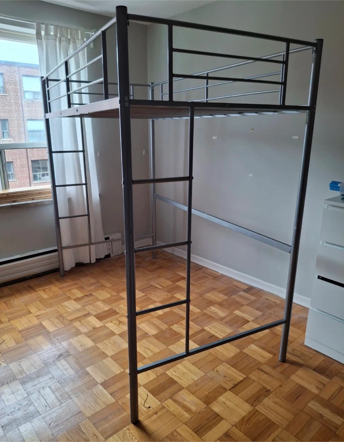 Grey Metal Twin Loft Bed – Twin Size - photo 2