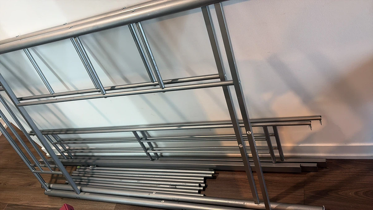 Grey Metal Twin Loft Bed – Twin Size - photo 3