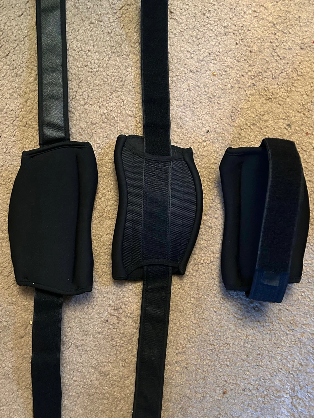 Set of 3 Black Adjustable hard knee  cups