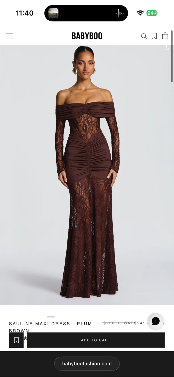 Babyboo Sauline Maxi Dress - Plum Brown - Small