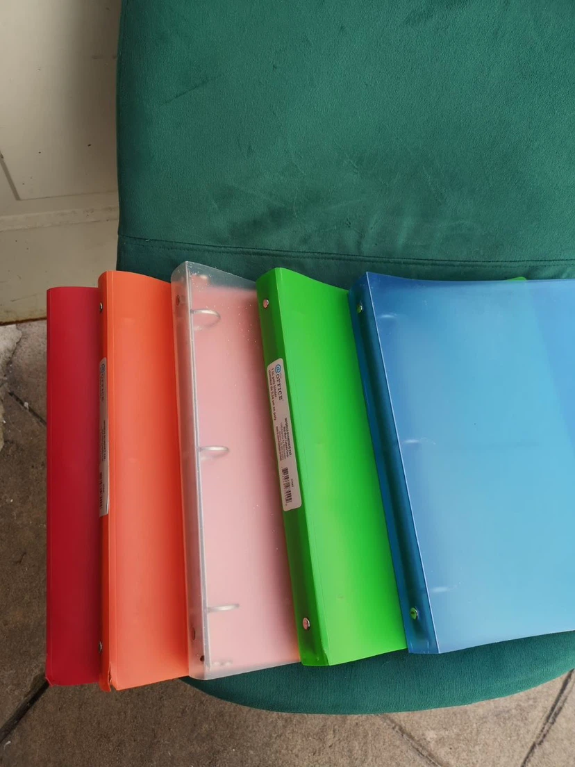 Set of 5 Assorted Office Poly Binders