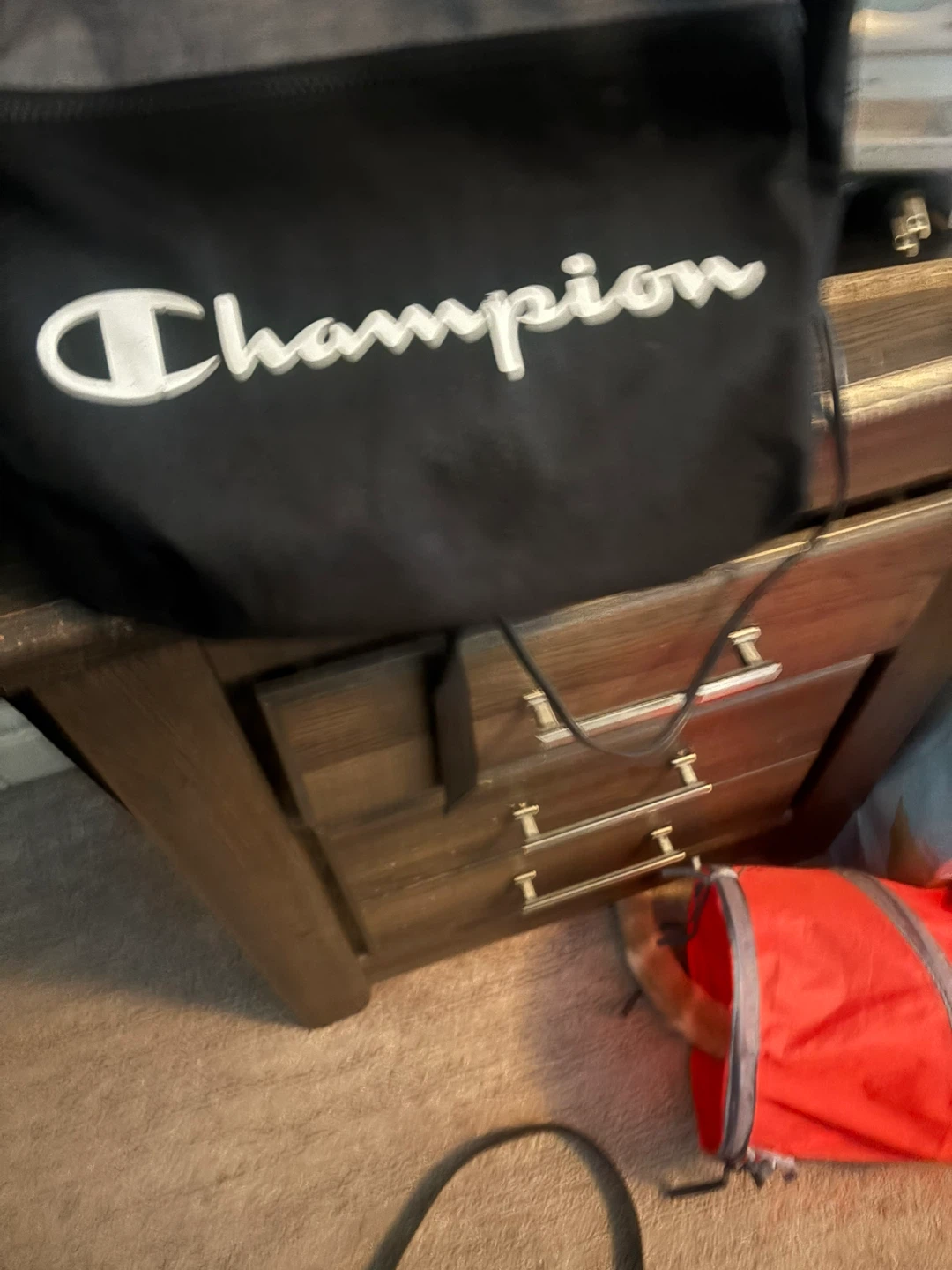 Champion Black Drawstring Backpack