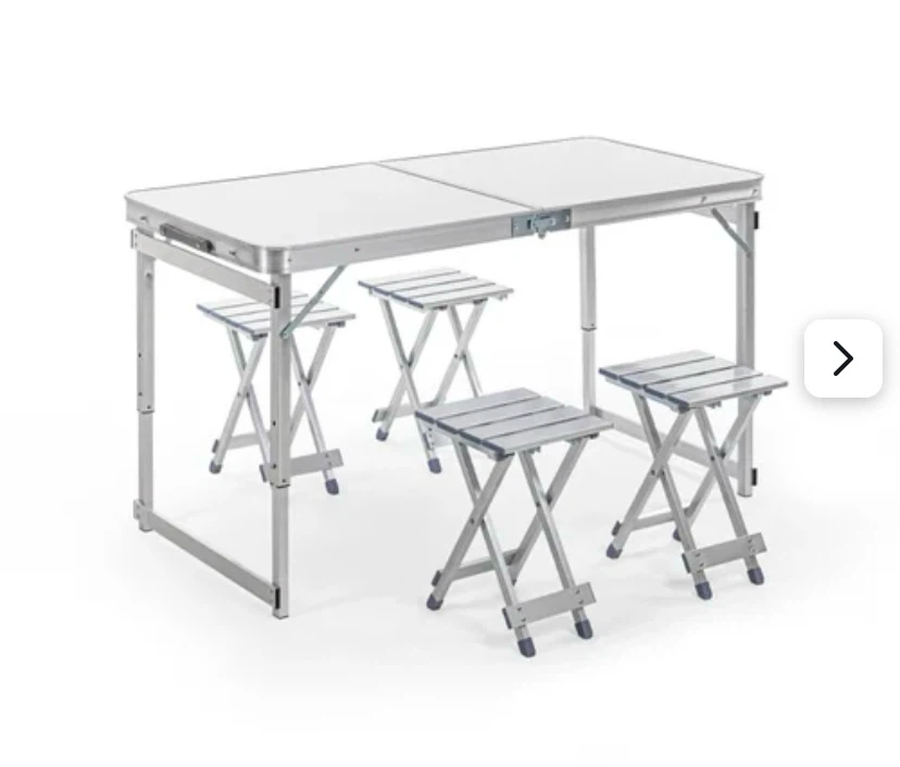 Aluminum Folding Picnic Table with 4 Seats Camping Table