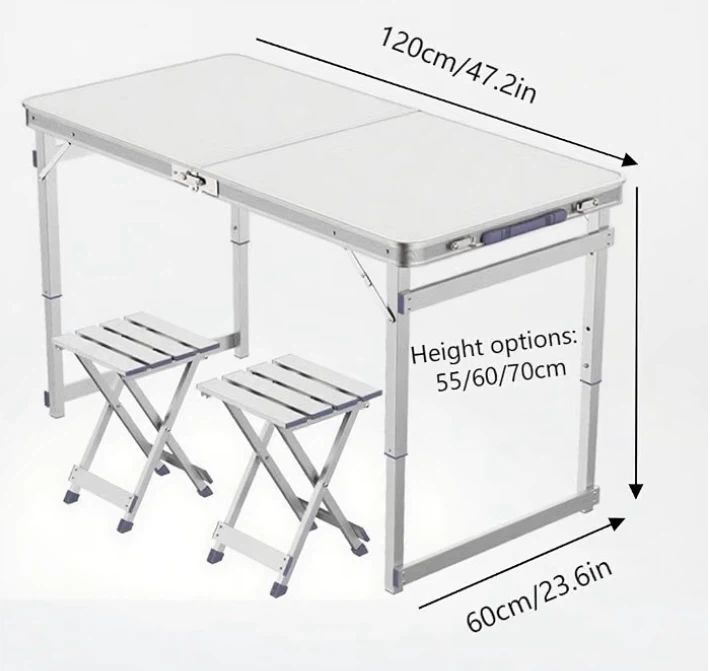 Aluminum Folding Picnic Table with 4 Seats Camping Table - photo 2