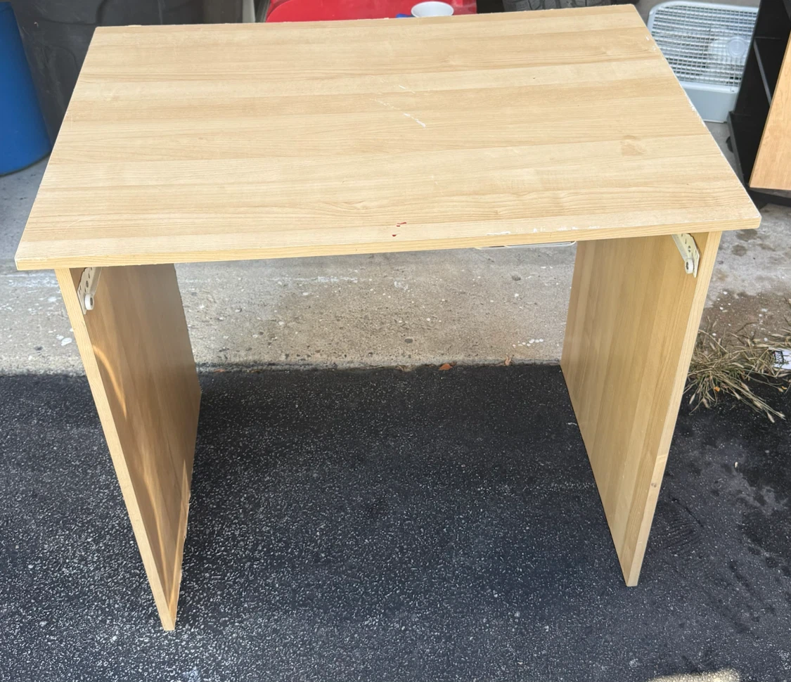 Simple light wood desk
