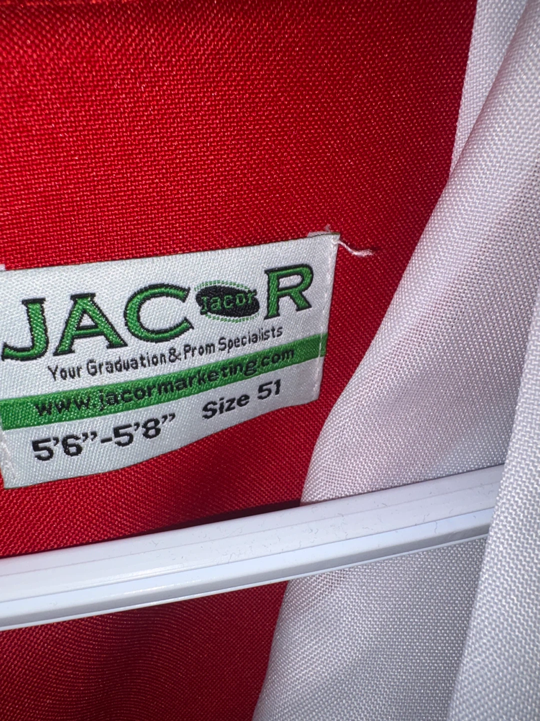 Jacor Graduation Gown - Red - Size 51 - photo 2
