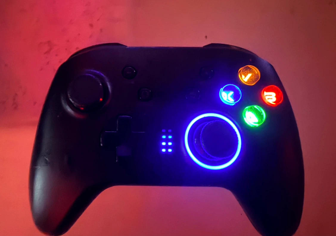 Wireless Gaming Controller with LED Backlit Buttons