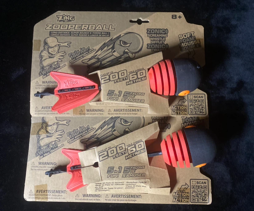 2 New Zing Zooperball Long-Distance Throwing Balls