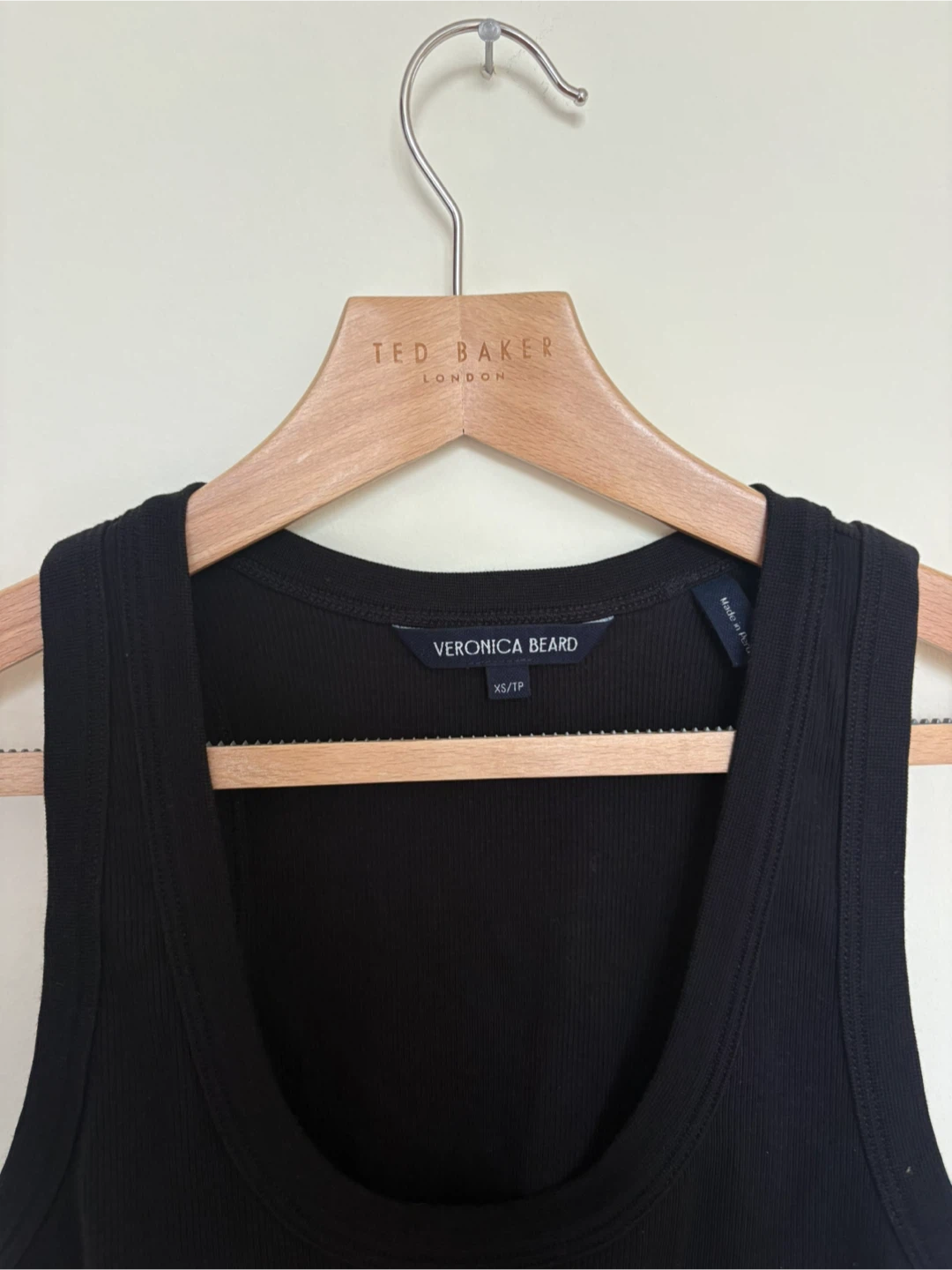 Veronica Beard Black Ribbed Tank Top
