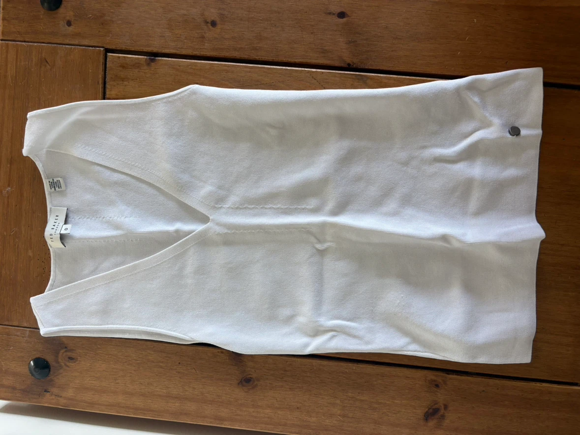 Ted Baker White V-Neck Tank Top