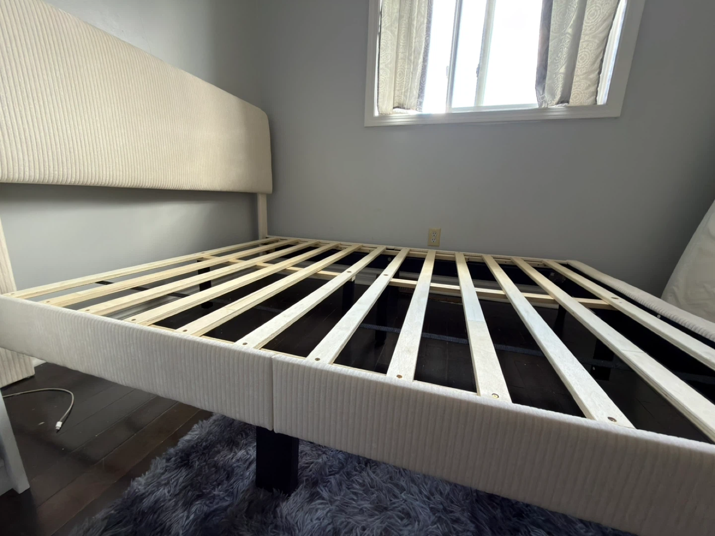 Cream Upholstered Bed Frame - photo 2